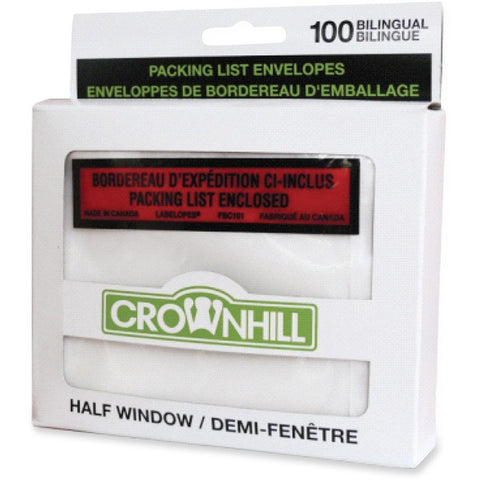 Crownhill Packaging Ltd Backloading Poly Packing List Envelope