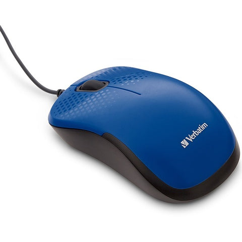Verbatim America, LLC Silent Corded Optical Mouse - Blue
