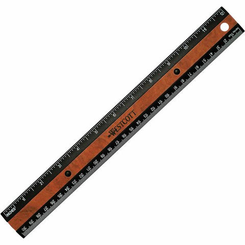 Acme United Corporation 12" KleenEarth Faux Burled Wood Ruler