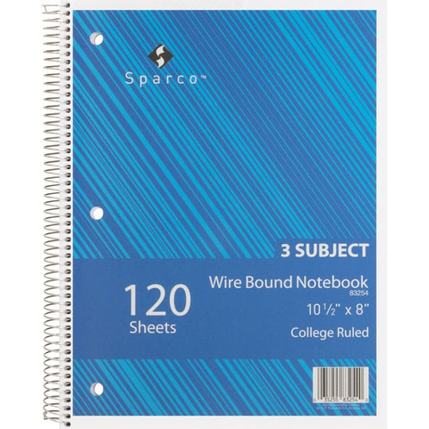 Sparco Products Wirebound College Ruled Notebooks