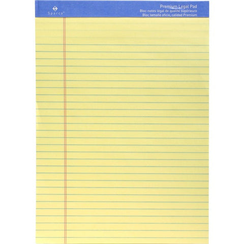 Sparco Products Premium Grade Perforated Legal Ruled Pads