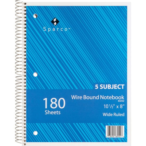Sparco Products Quality Wirebound Wide Ruled Notebooks