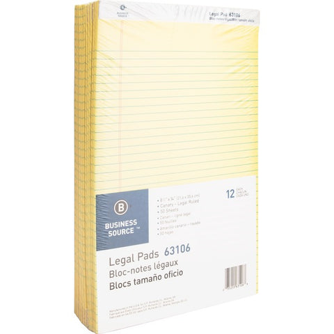 Business Source Micro - Perforated Legal Ruled Pads - Legal