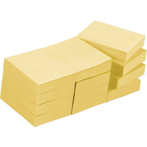 3M Greener Notes, Canary Yellow, 36 mm x 51 mm, 12/Pack, 653-RP