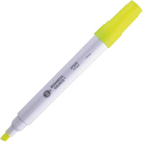 Business Source Chisel Tip Yellow Value Highlighter