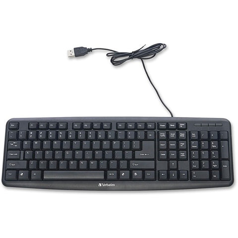 Verbatim America, LLC Slimline Corded USB Keyboard - Black